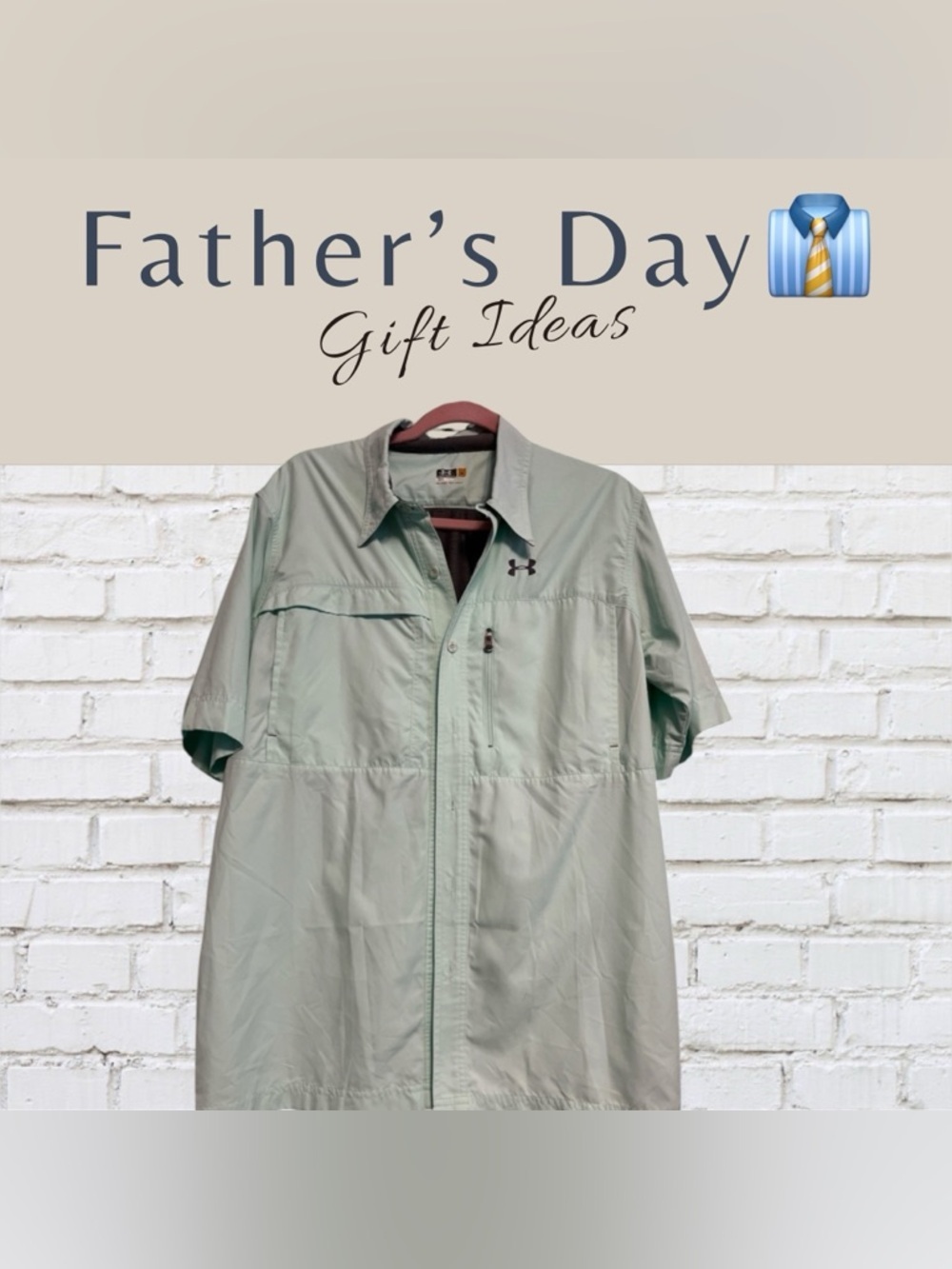 Under Armour Men's Mint Green Vented Fishing Shirt